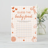 Fall Hand Drawn Baby Shower Guess The Baby Food 招待状 (スタンド正面)