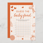 Fall Hand Drawn Baby Shower Guess The Baby Food 招待状 (正面/裏面)