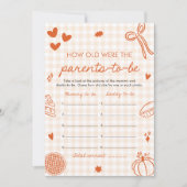 Fall Hand Drawn Baby Shower How Old Were They 招待状 (正面)