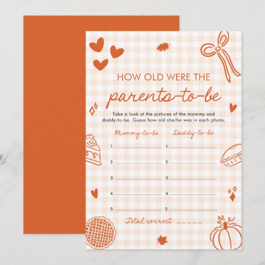 Fall Hand Drawn Baby Shower How Old Were They 招待状 (正面/裏面)