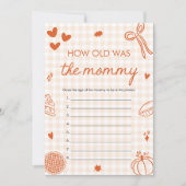Fall Hand Drawn How Old Was The Mommy Game 招待状 (正面)