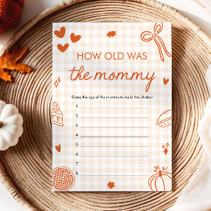 Fall Hand Drawn How Old Was The Mommy Game  招待状