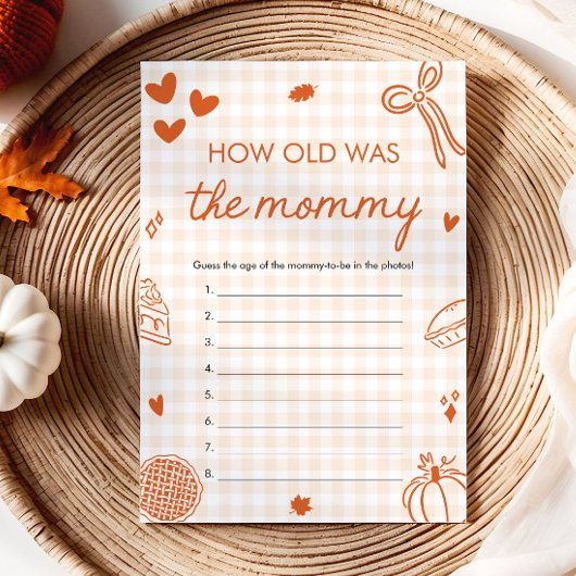 Fall Hand Drawn How Old Was The Mommy Game 招待状