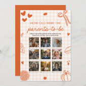 Fall Hand Drawn How Old Were The Parents Game 招待状 (正面/裏面)