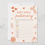 Fall Hand Drawn Italian Baby Emoji Pictionary Game 招待状 (正面)