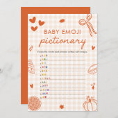 Fall Hand Drawn Italian Baby Emoji Pictionary Game 招待状 (正面/裏面)