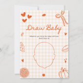 Fall Hand Drawn Italian Baby Shower Draw Baby Game 招待状 (正面)