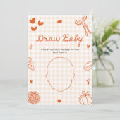 Fall Hand Drawn Italian Baby Shower Draw Baby Game 招待状 (スタンド正面)