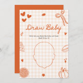 Fall Hand Drawn Italian Baby Shower Draw Baby Game 招待状 (正面/裏面)