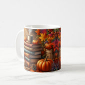 Fall Harvest Books & Pumpkin Coffee Mug Wrap  コーヒーマグカップ (正面左)
