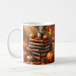 Fall Harvest Books & Pumpkin Coffee Mug Wrap コーヒーマグカップ