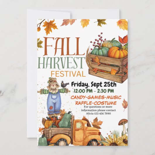 Fall Harvest Festival Invitation Card 招待状 (正面)