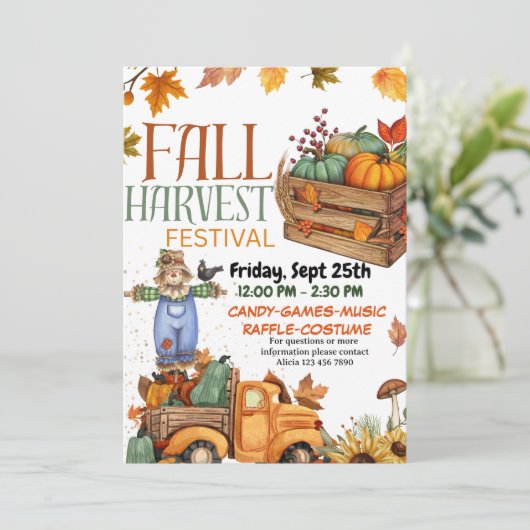 Fall Harvest Festival Invitation Card 招待状 (スタンド正面)
