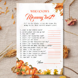 Fall Harvest Mommy Best Baby Shower Game