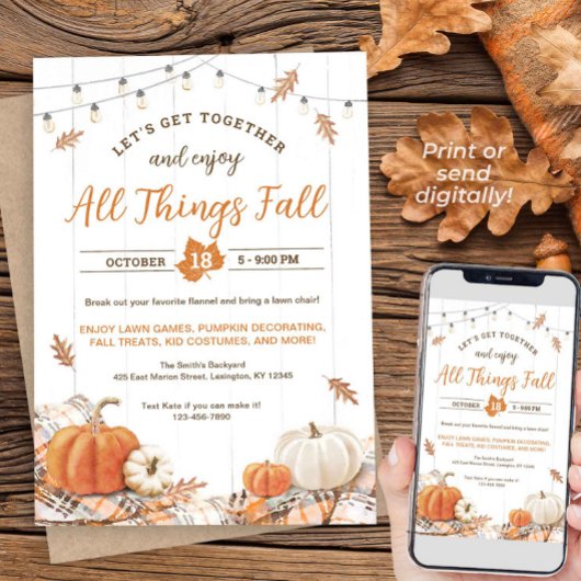 Fall Harvest Party All Things Fall Invitation 招待状