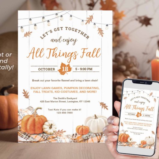 Fall Harvest Party All Things Fall Invitation 招待状