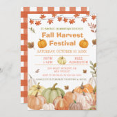 Fall Harvest Pumpkin Festival Party Invitation  招待状 (正面/裏面)