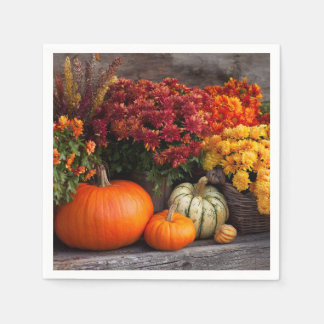 Fall Harvest Tablescape - Autumn Pumpkins Flowers スタンダードカクテルナプキン