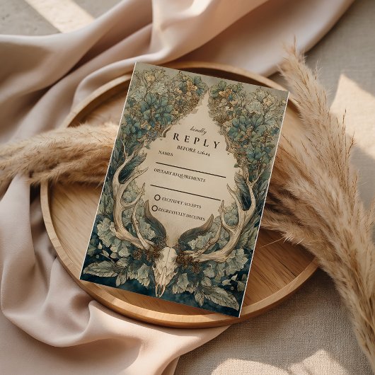 Fall Harvest Woodland Wedding 出欠カード