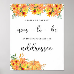Fall Help the Busy Mom-to-Be Address an Envelope ポスター