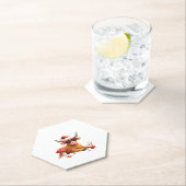 Fall Highland Cow Pumpkin Bow Christmas Girls Kids ペーパーコースター (インサイチュ)