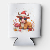 Fall Highland Cow Pumpkin Bow Christmas Girls Kids 缶クーラー (正面)