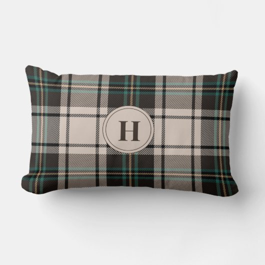 Fall Home Decor Plaid Custom Name Couch Pillows ランバークッション (正面)