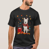 Fall Hot Chocolate White German Shepherd Tシャツ (正面)