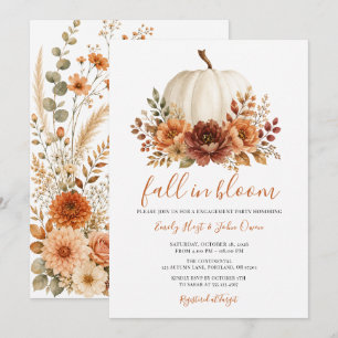Fall in Bloom ホワイトパンプキン 婚約パーティー 招待状