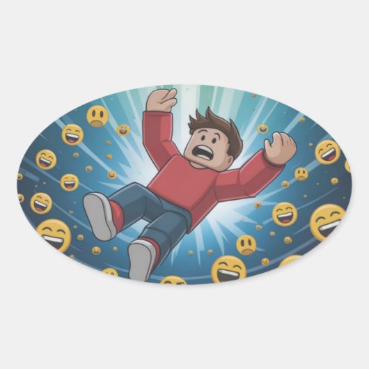 Fall in bubble  楕円形シール (正面)