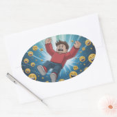 Fall in bubble  楕円形シール (封筒)