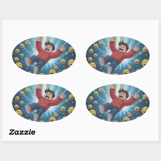 Fall in bubble  楕円形シール (シート)