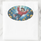 Fall in bubble  楕円形シール (バッグ)