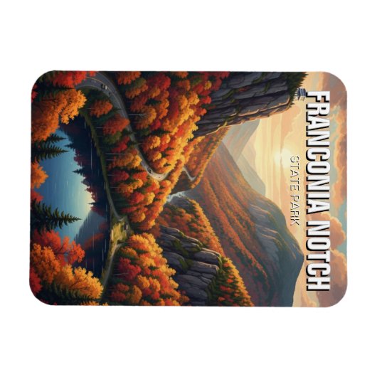 Fall in Franconia Notch State Park Travel マグネット (横)