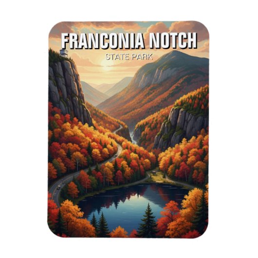 Fall in Franconia Notch State Park Travel マグネット (縦)
