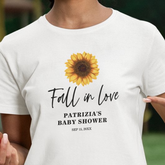Fall in Love ひまわり ベビーシャワー Tシャツ