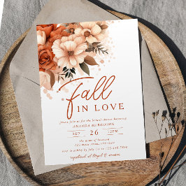 Fall In Love テラコッタ フラワー ブライダルシャワー 招待状