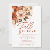 Fall In Love テラコッタ フラワー ブライダルシャワー 招待状 (正面)