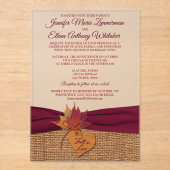 Fall in Love Acrylic Wedding Invitation アクリル招待状 (正面)