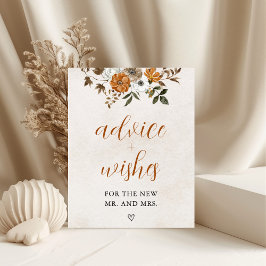 Fall in Love | Advice & Wishes Bridal Shower Sign ポスター