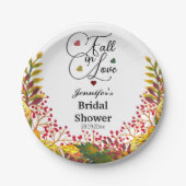 Fall in Love Autumn Floral Bridal Shower ペーパープレート (正面)
