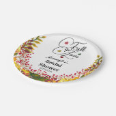 Fall in Love Autumn Floral Bridal Shower ペーパープレート (アングル)