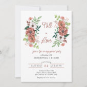 Fall in Love Autumn Flowers Engagement Party 招待状 (正面)