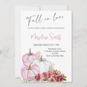 Fall in Love Baby Shower-Pumpkin Baby Shower Party 招待状 (正面)