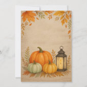 Fall in Love Blue Pumpkin Baby Shower 招待状 (裏面)