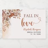 Fall in Love Bohemian Fall Bridal Shower  スパークリングワインラベル (シングルラベル)