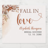 Fall in Love Bohemian Fall Bridal Shower  スパークリングワインラベル (シングルラベル)