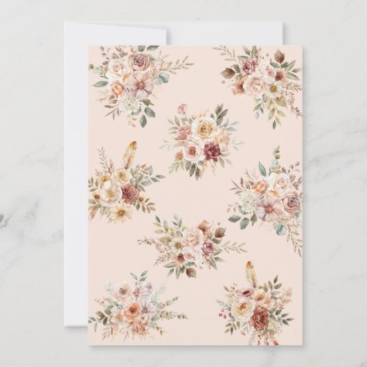 Fall in Love Boho Fall Floral Baby Shower 招待状 (裏面)