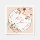 Fall in Love Boho Floral Baby Shower Napkins スタンダードカクテルナプキン (正面)