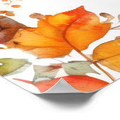 Fall in Love Boho Floral Bridal Shower Welcome ポスター (角)